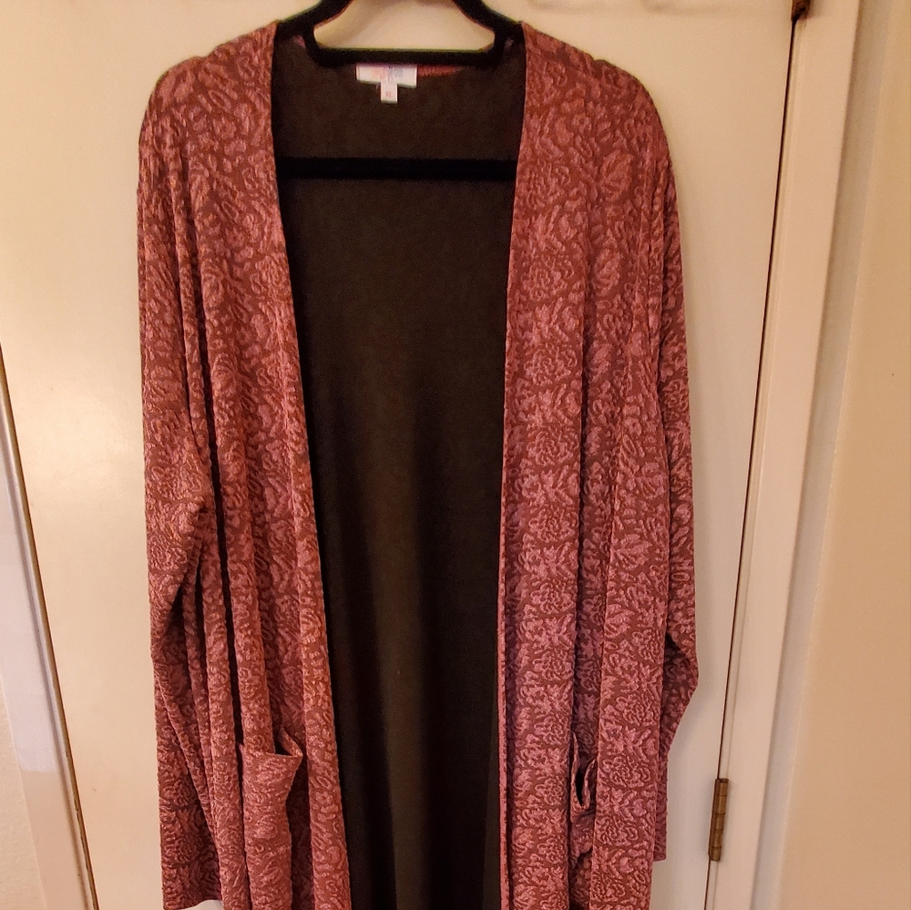 'Sarah' Lace Duster Sweater Dusty Rose Color